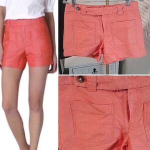 Daughters of the Liberation Orange Linen Canvas Shorts